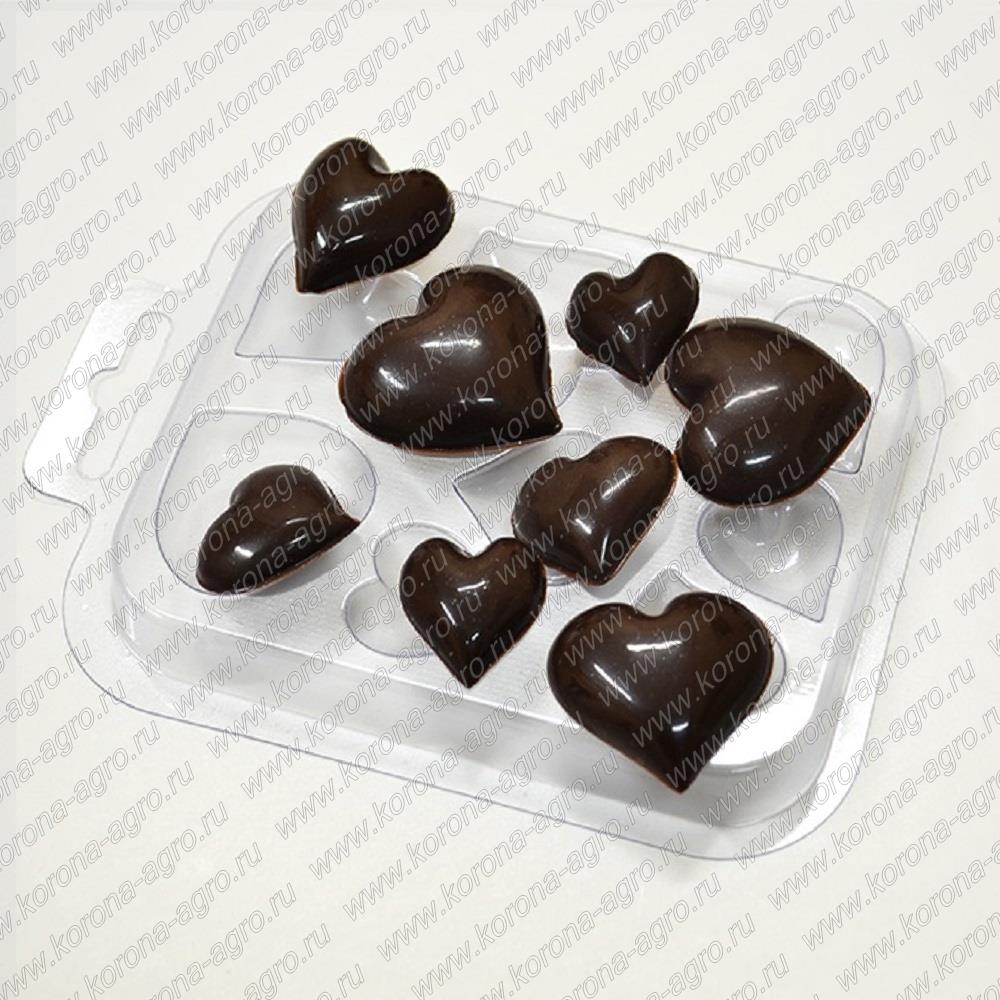 картинка Форма пластиковая "Шоко-сердечки" для кондитеров и пекарей от магазина Корона-Агро
