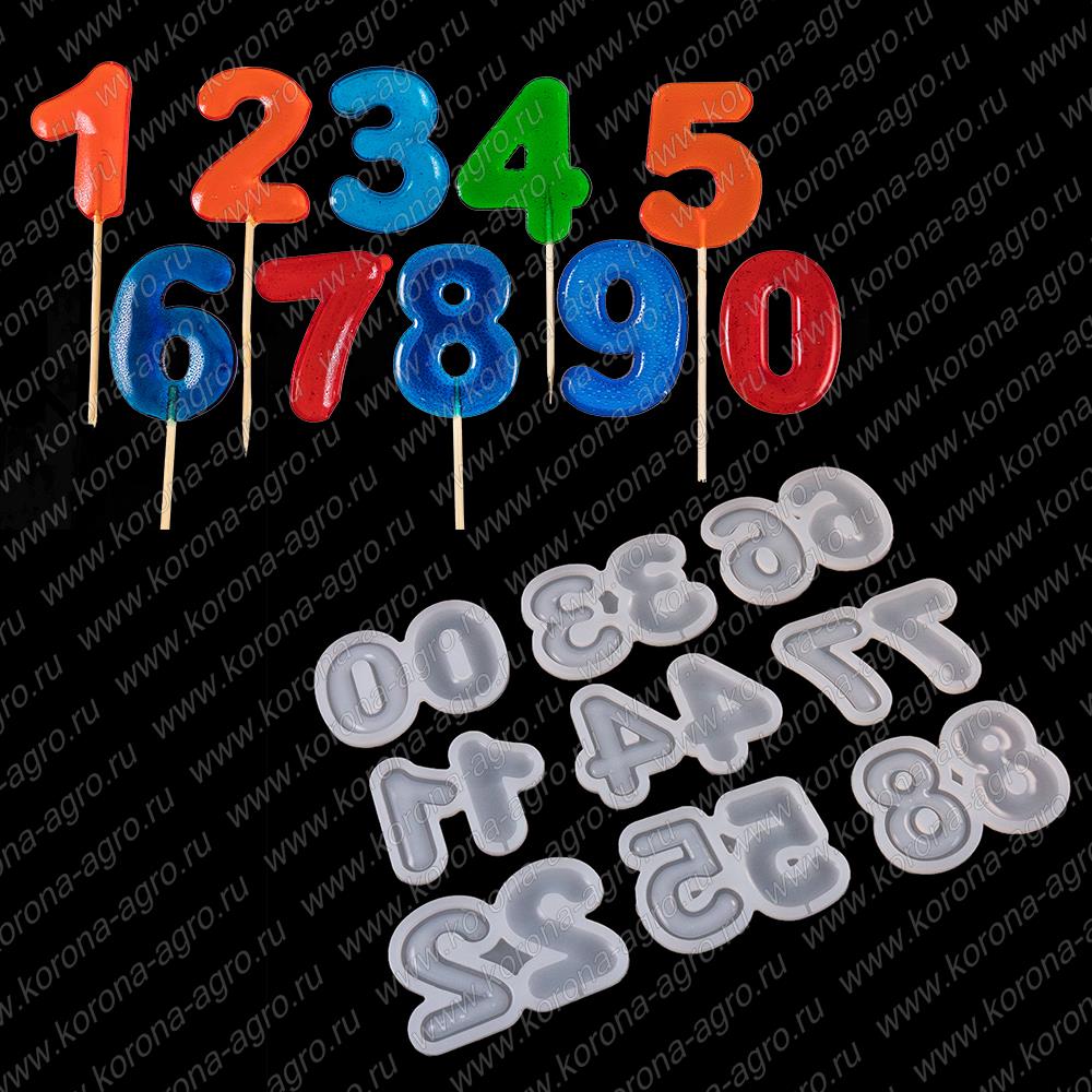 картинка Форма силиконовая для леденцов "Набор цифр" 9 шт  для кондитеров и пекарей от магазина Корона-Агро