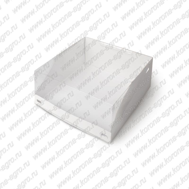 картинка Коробка для тортов с прозрачной крышкой 225х225х100мм (50шт) для кондитеров и пекарей от магазина Корона-агро