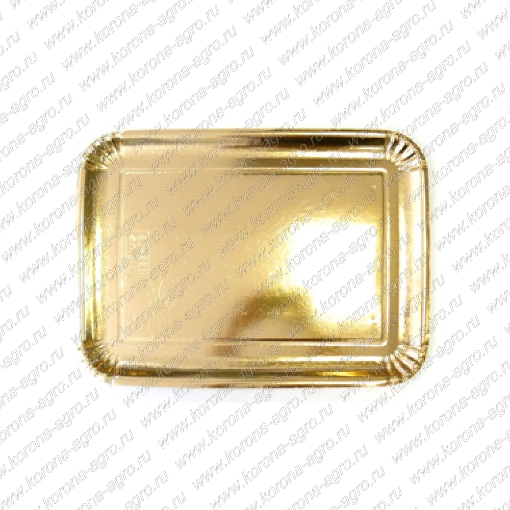 Поднос картонный прямоугольный золотой ЭЛИТ 24x16,8см (пакет 200 шт.)