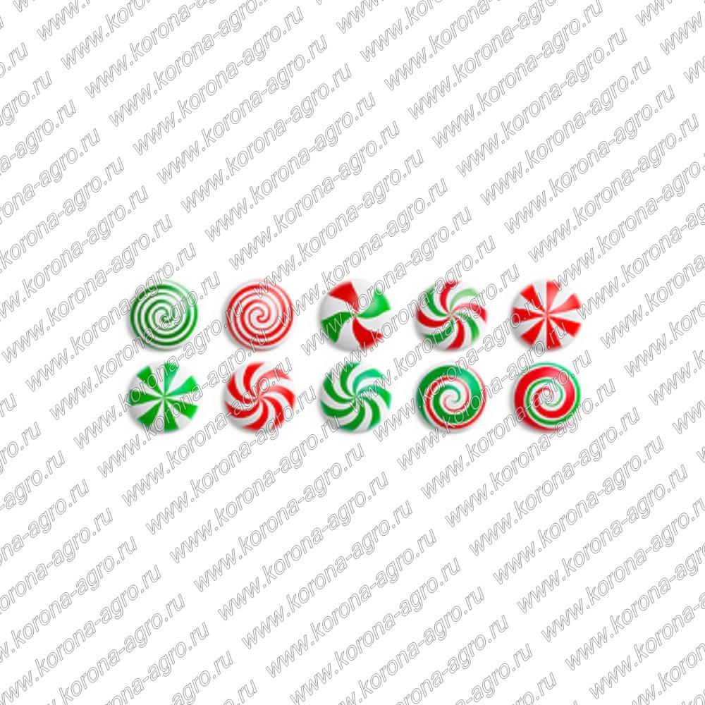 картинка Сахарные медальоны "Новогодние карамельки круг мини" (65гр) для кондитеров и пекарей  от магазина Корона агро
