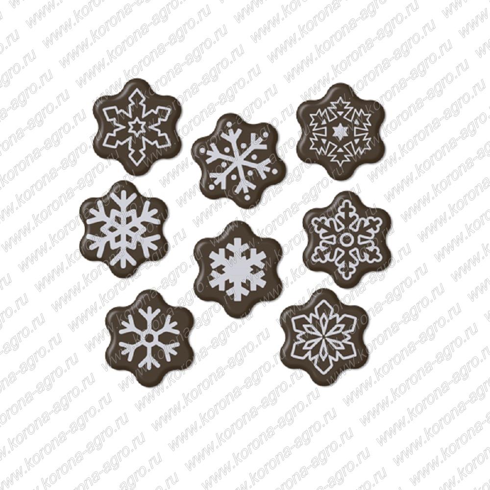 картинка Готовый декор из шоколадной глазури "Снежинка"  для кондитеров и пекарей  от магазина Корона агро