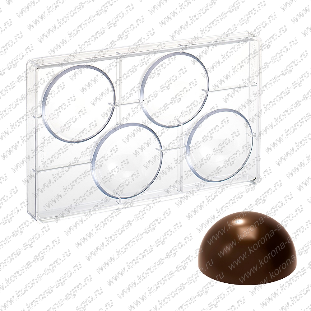 картинка Форма для шоколадных конфет ПОЛУСФЕРА 8 см для кондитеров и пекарей от магазина Корона-Агро