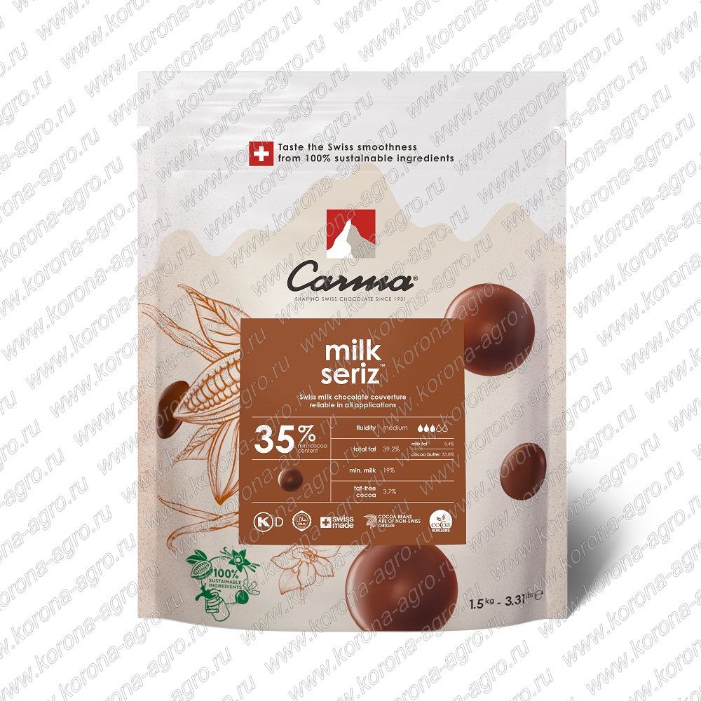 картинка Молочный шоколад Carma Milk Seriz 35%  от компании Корона-агро