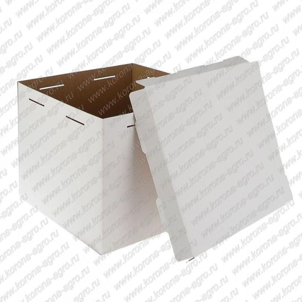картинка Коробка для тортов БЕЗ ОКНА 300х300х300мм (10шт) для кондитеров и пекарей от магазина Корона-агро