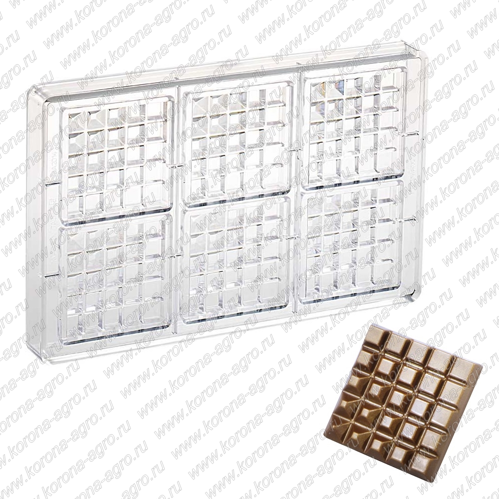 картинка Форма для шоколадных плиток КВАДРАТ для кондитеров и пекарей от магазина Корона-Агро