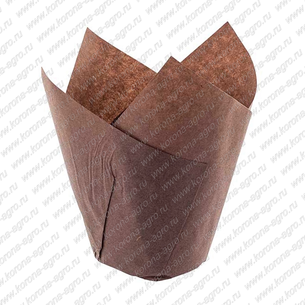 картинка Форма бумажная ТЮЛЬПАН 50*80 (160) мм коричневая для кондитеров и пекарей от магазина Корона-Агро