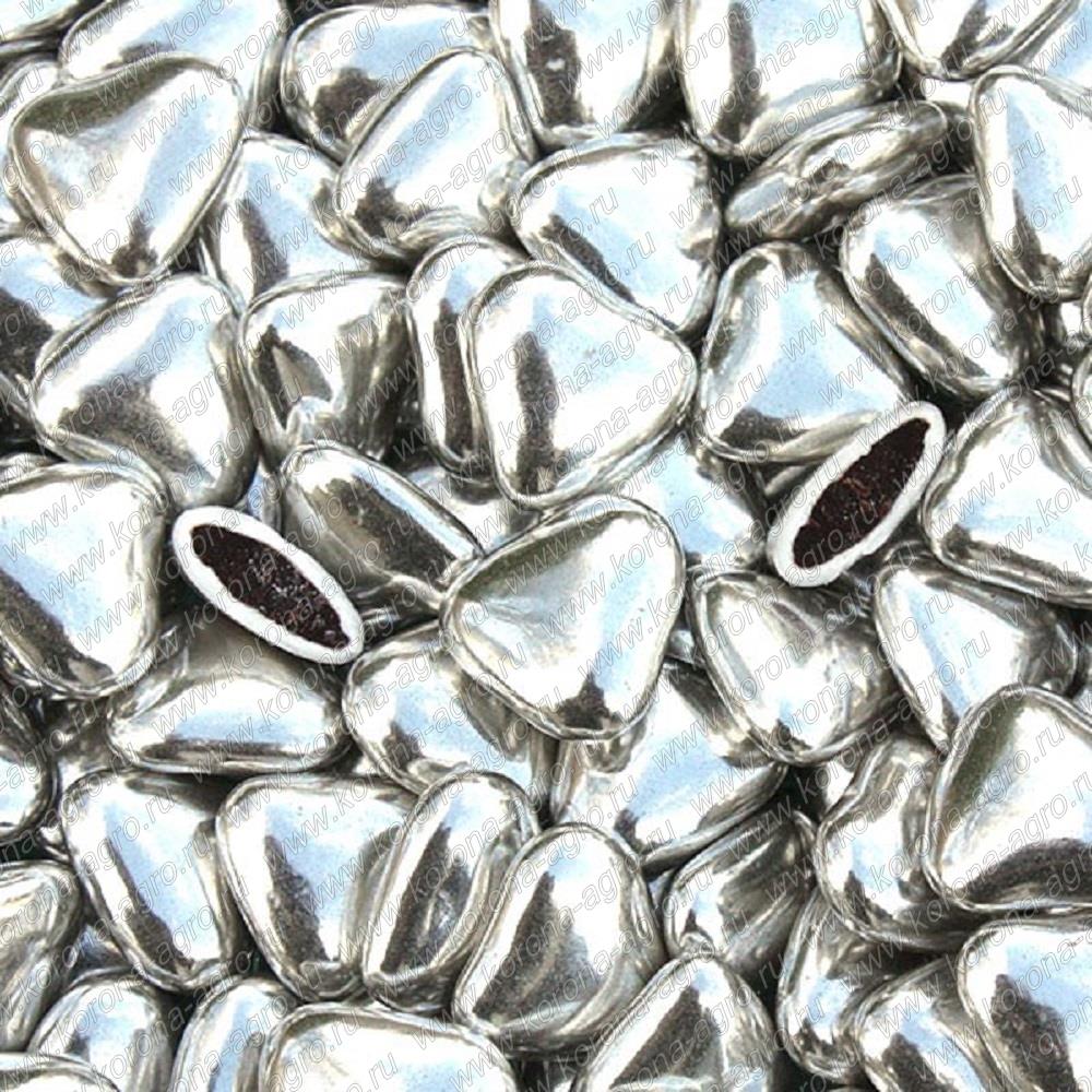картинка Драже с шоколадом Сердца серебро мини для кондитеров и пекарей  от магазина Корона агро