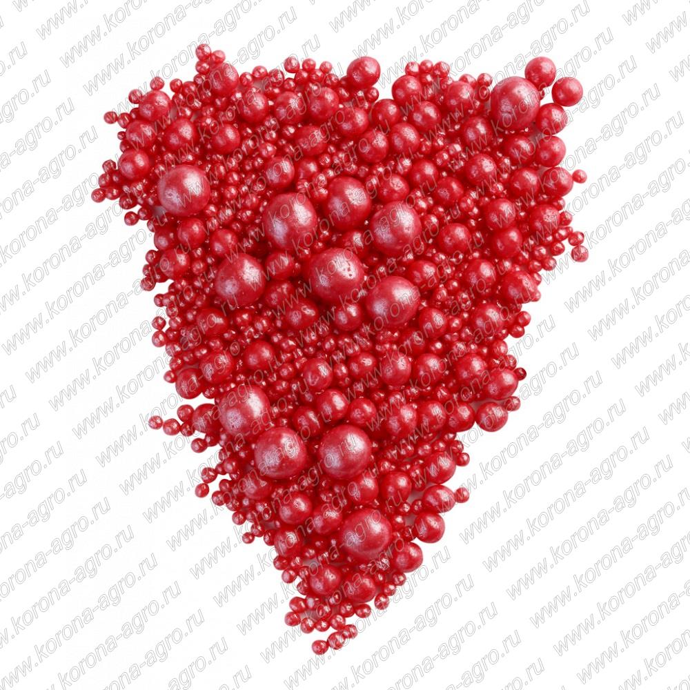 картинка Драже зерновое в кондитерской глазури Жемчуг красный  для кондитеров и пекарей  от магазина Корона агро