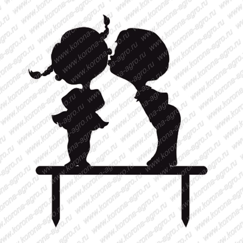 картинка Топпер силуэт "Поцелуйчик" черный 13*13 см для кондитеров и пекарей  от магазина Корона агро