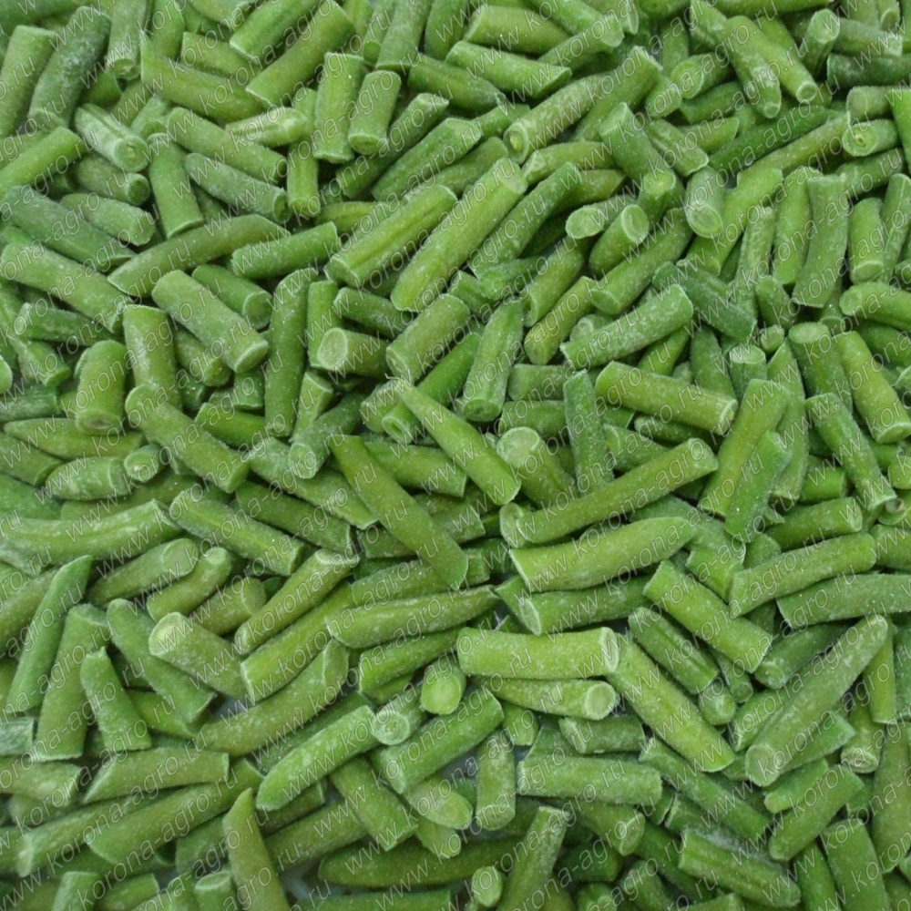 картинка Фасоль стручковая зеленая резанная быстрозамороженная, 10кг для кондитеров от магазина "Корона-Агро"