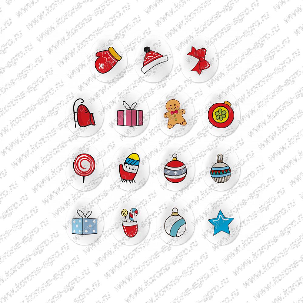 картинка Сахарные медальоны "Рождество мини" (65г) для кондитеров и пекарей  от магазина Корона агро