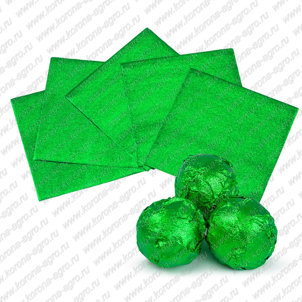 Обертка для конфет Зеленая 8*8 см, 100 шт