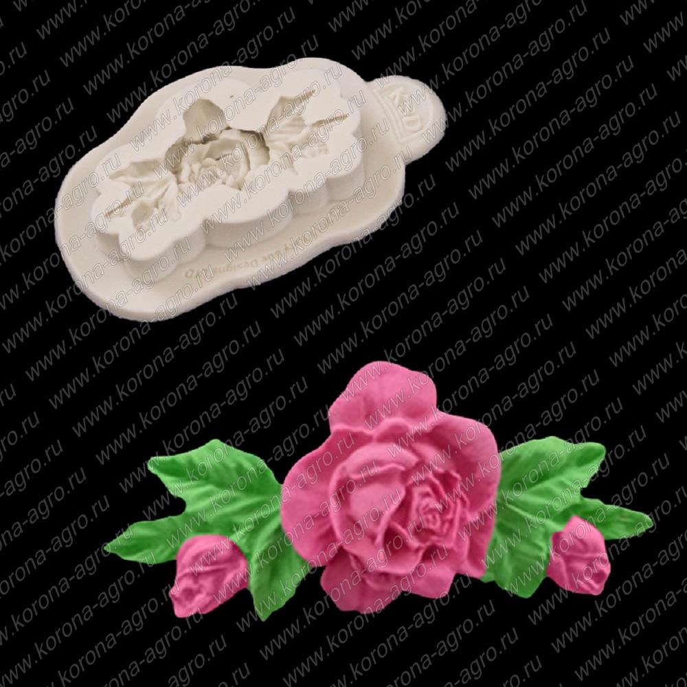 картинка Силиконовый молд JSF1442 "Роза с бутонами" 5*2,5 см для кондитеров и пекарей от магазина Корона агро