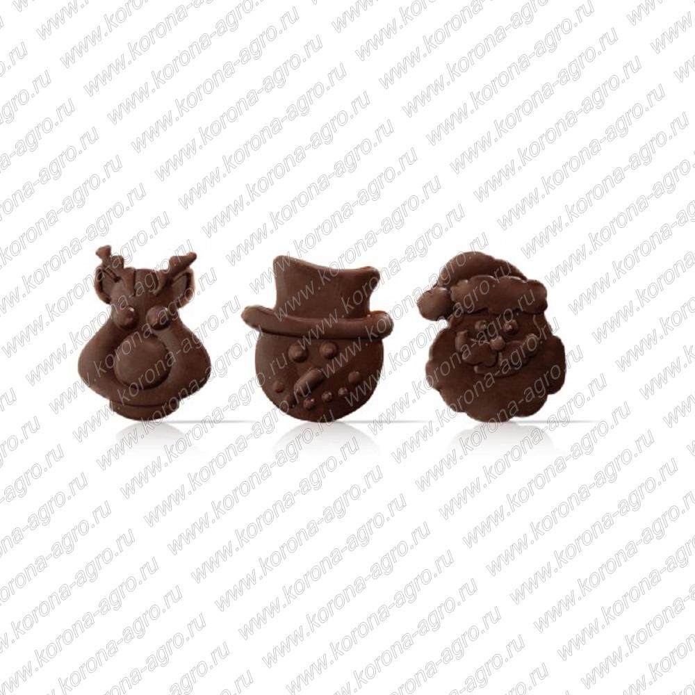 картинка Украшение шоколадное Рождественское трио Dobla (208шт)  для кондитеров и пекарей  от магазина Корона агро
